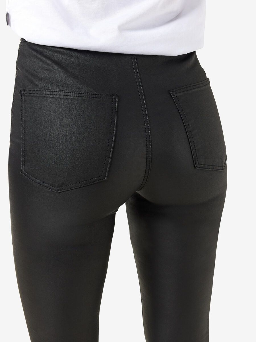 Noisy May NMELLA COATED SLIM FIT TROUSERS