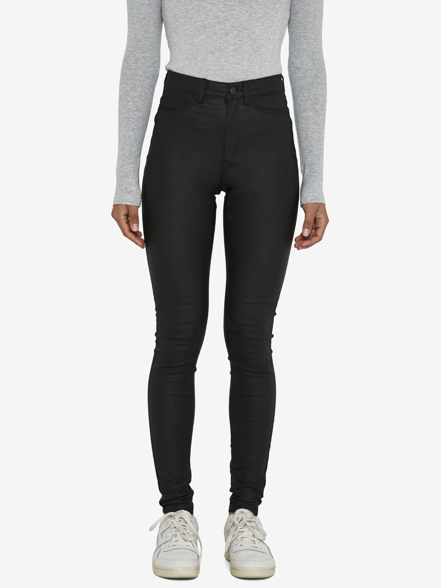 Noisy May NMCALLIE HIGH WAIST COATED TROUSERS