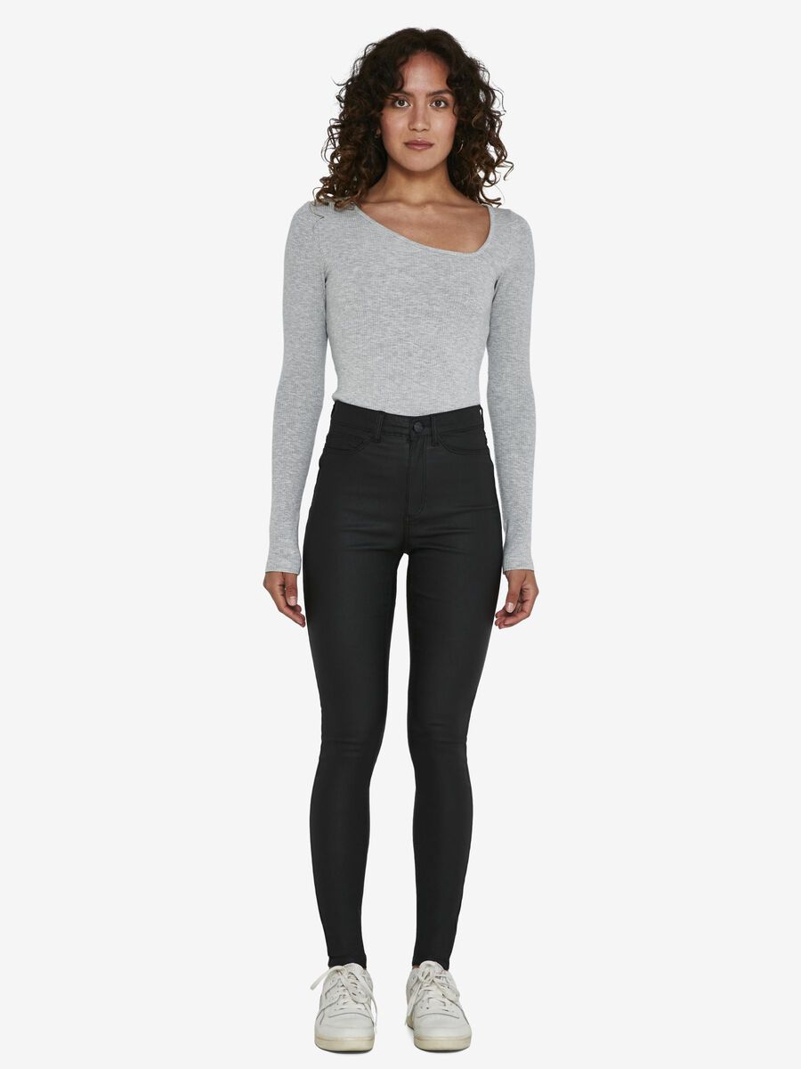 Noisy May NMCALLIE HIGH WAIST COATED TROUSERS