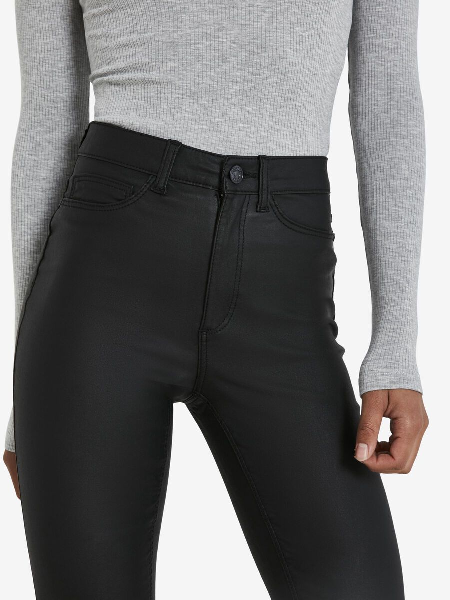 Noisy May NMCALLIE HIGH WAIST COATED TROUSERS