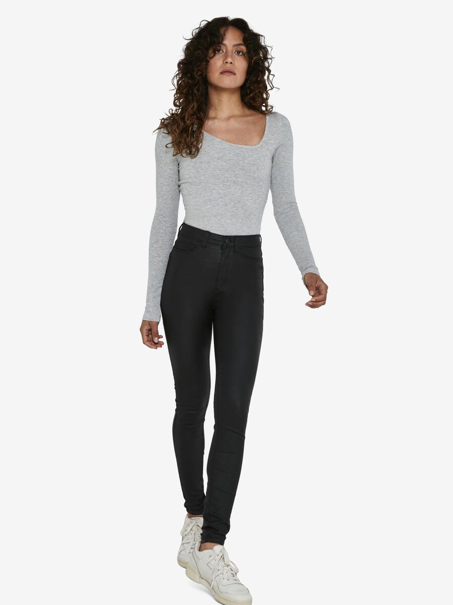 Noisy May NMCALLIE HIGH WAIST COATED TROUSERS