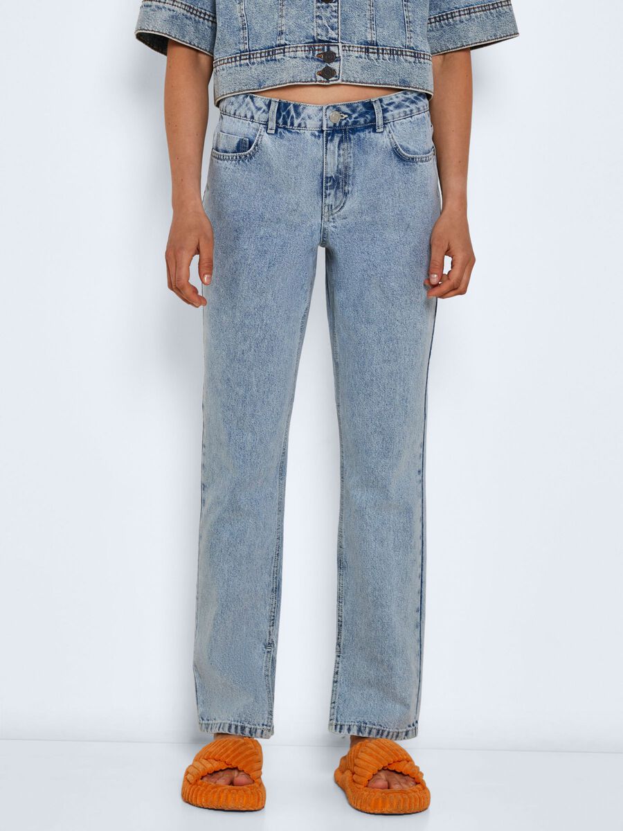 Noisy May NMJOEY ANKLE SLIT STRAIGHT FIT JEANS