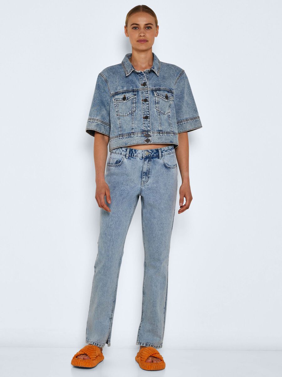 Noisy May NMJOEY ANKLE SLIT STRAIGHT FIT JEANS
