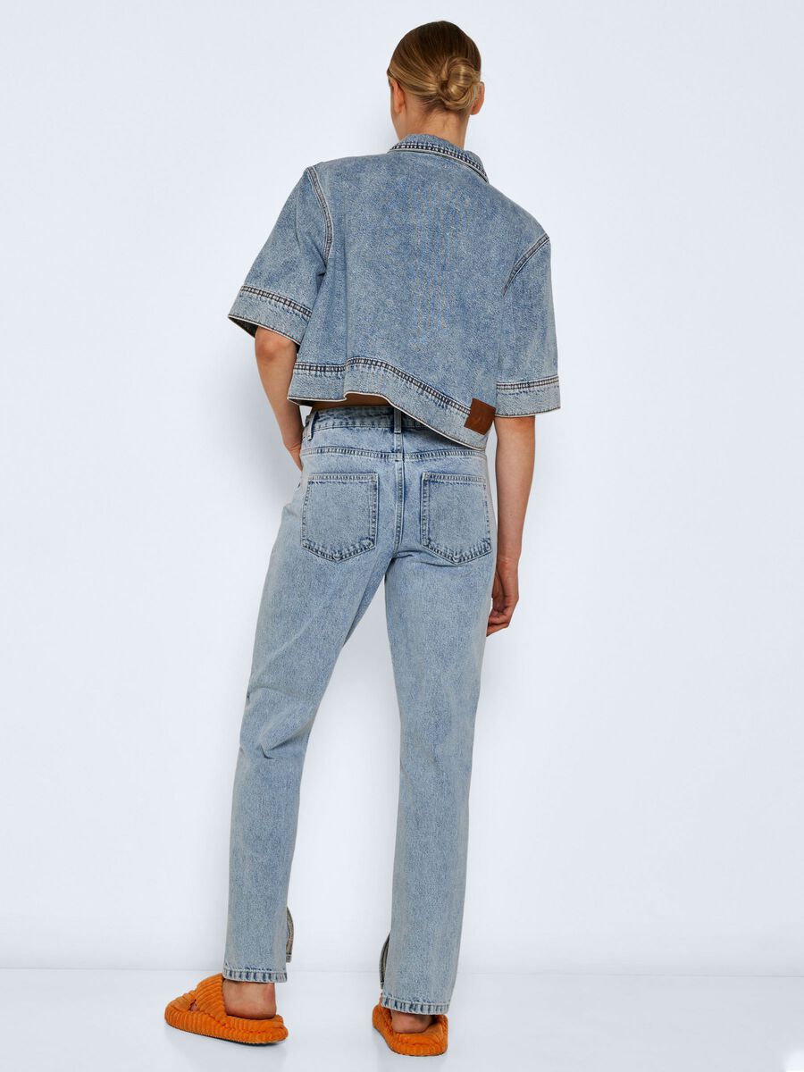 Noisy May NMJOEY ANKLE SLIT STRAIGHT FIT JEANS