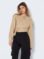 Noisy May KNITTED WRAP PULLOVER