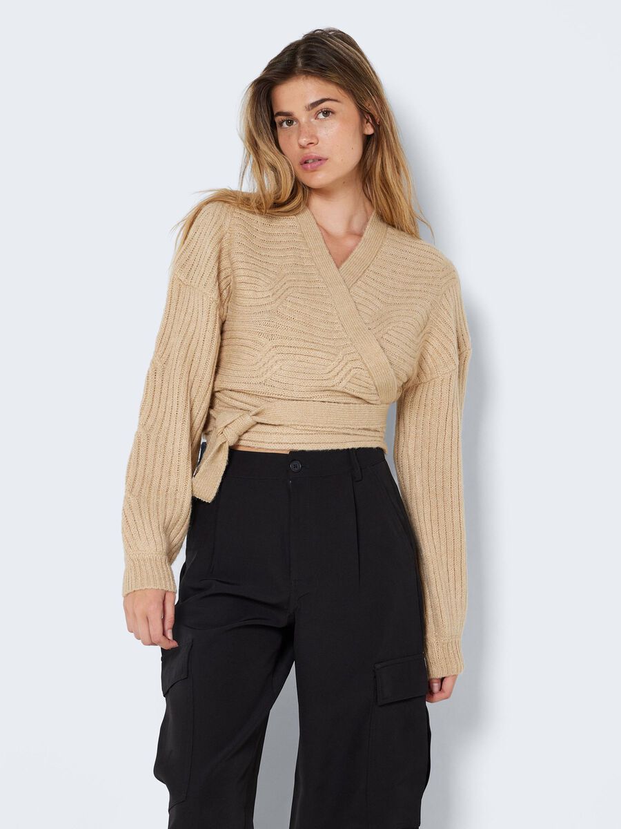 Noisy May KNITTED WRAP PULLOVER