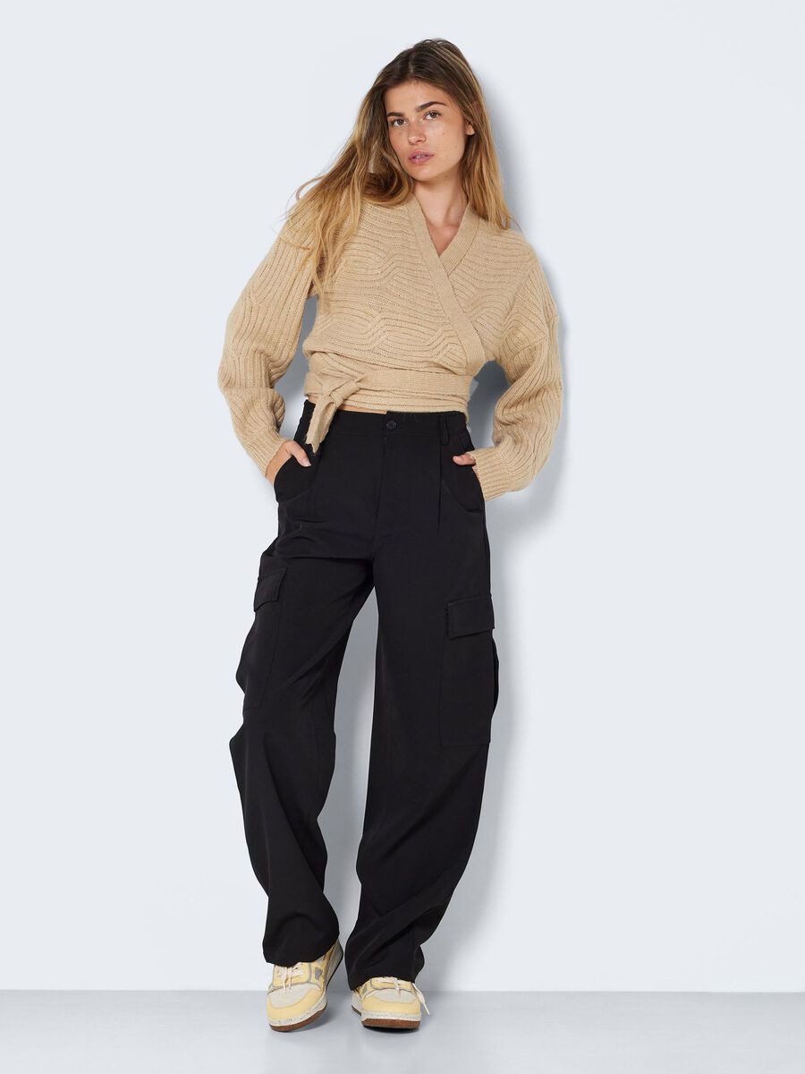 Noisy May KNITTED WRAP PULLOVER