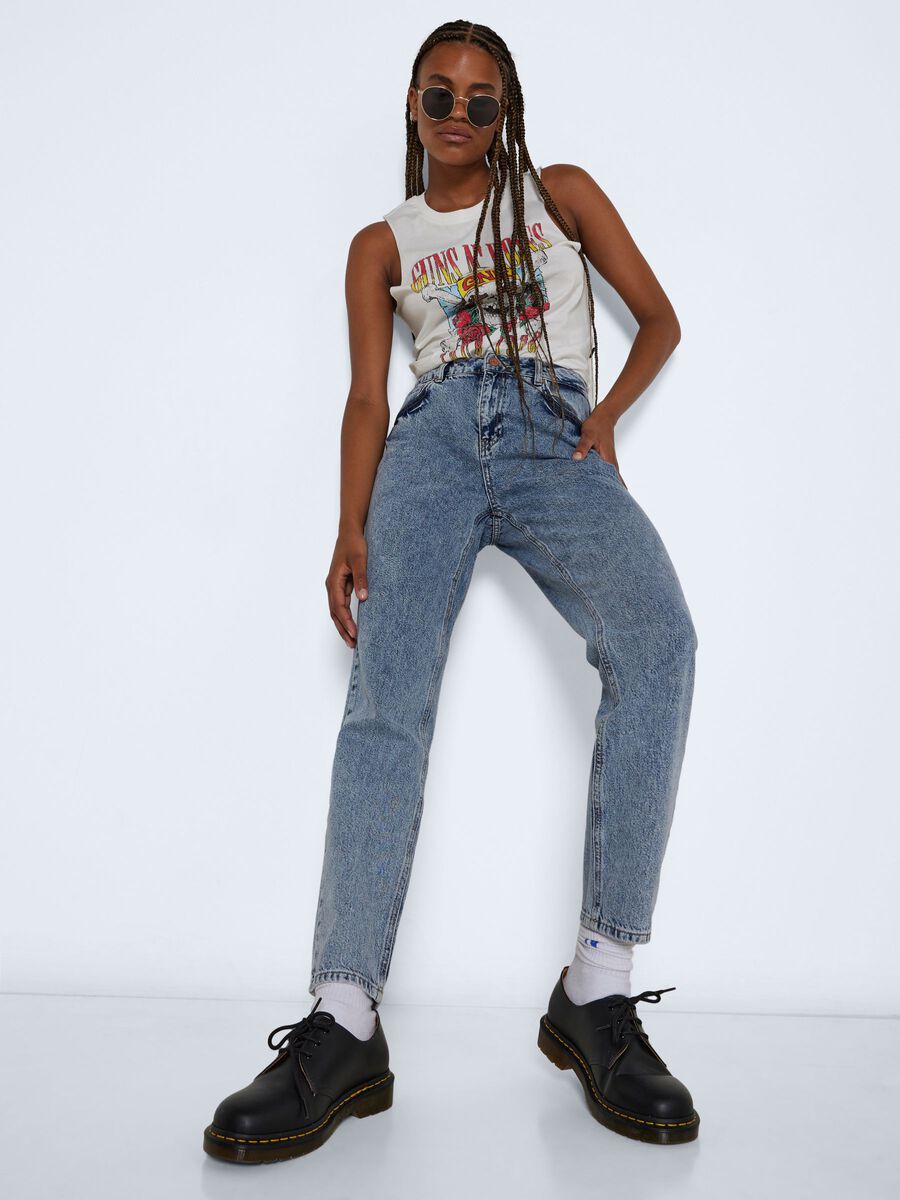 Noisy May NMISABEL HIGH WAISTED ANKLE MOM JEANS