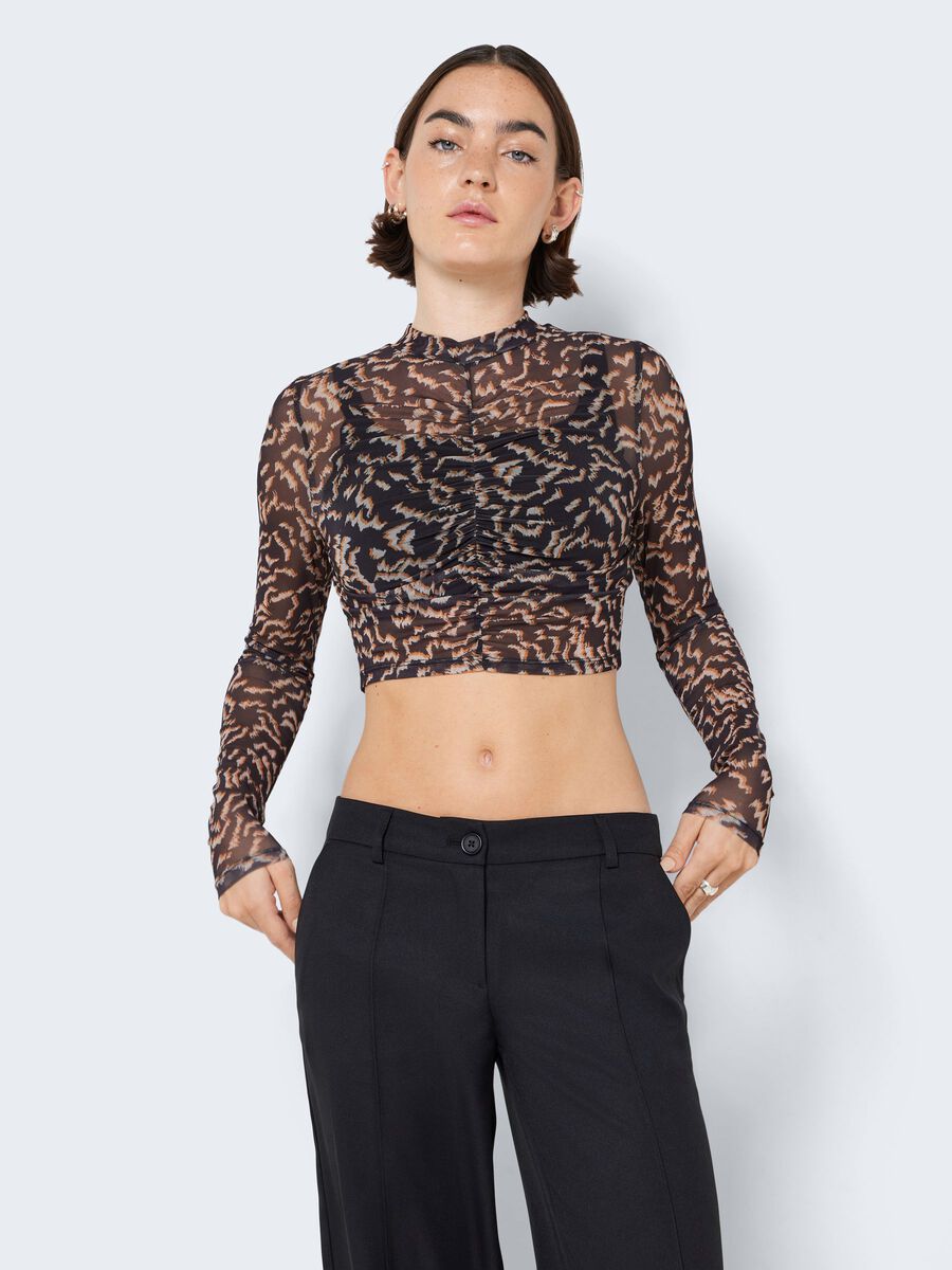 Noisy May CROPPED MESH TOP