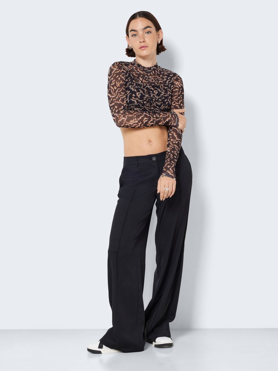 Noisy May CROPPED MESH TOP