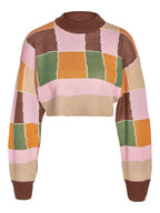 Noisy May CROPPED MULTI-COLOURED KNITTED PULLOVER