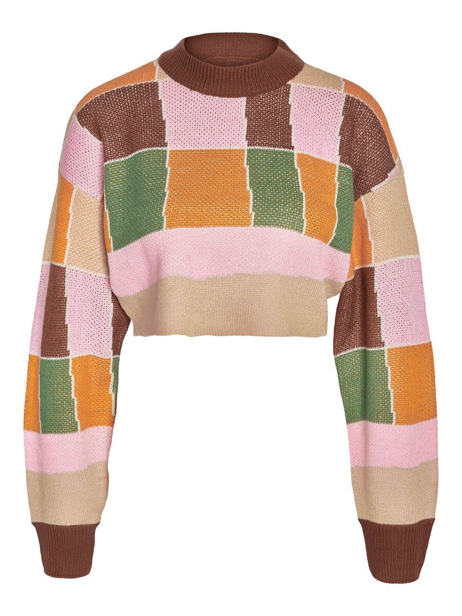 Noisy May CROPPED MULTI-COLOURED KNITTED PULLOVER