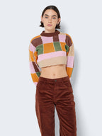 Noisy May CROPPED MULTI-COLOURED KNITTED PULLOVER
