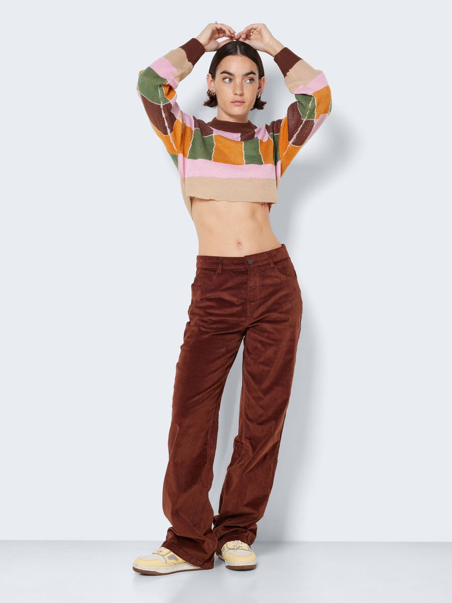 Noisy May CROPPED MULTI-COLOURED KNITTED PULLOVER