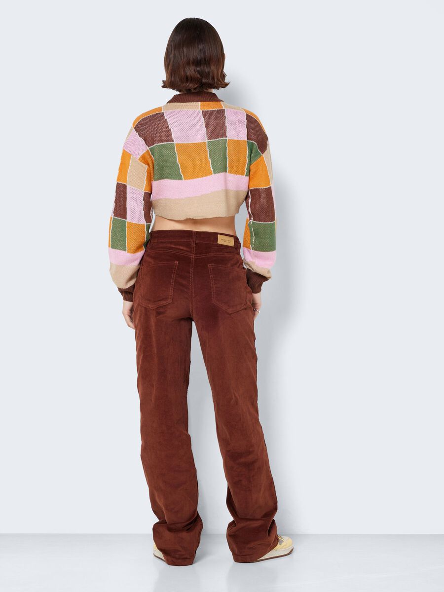 Noisy May CROPPED MULTI-COLOURED KNITTED PULLOVER