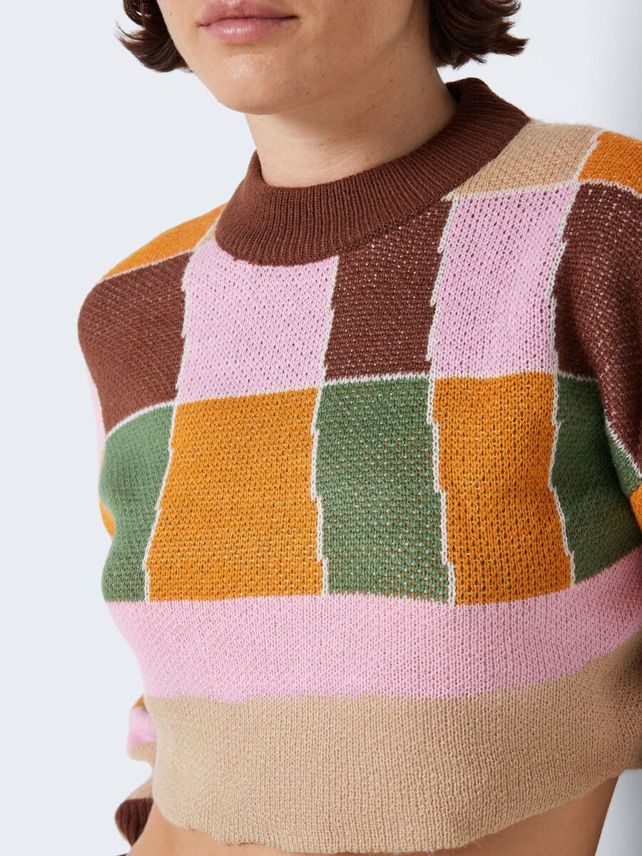 Noisy May CROPPED MULTI-COLOURED KNITTED PULLOVER