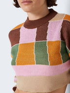 Noisy May CROPPED MULTI-COLOURED KNITTED PULLOVER