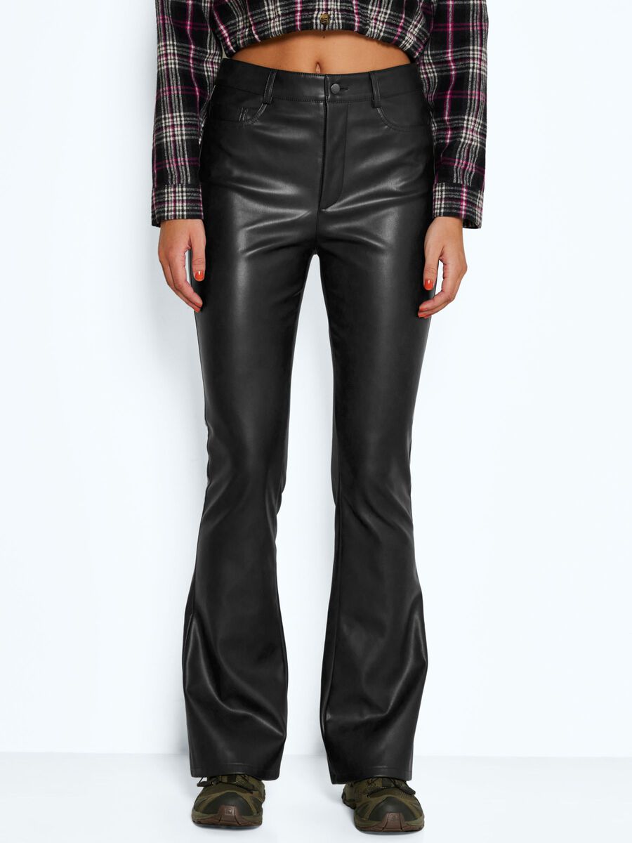 Noisy May COATED FLARED TROUSERS
