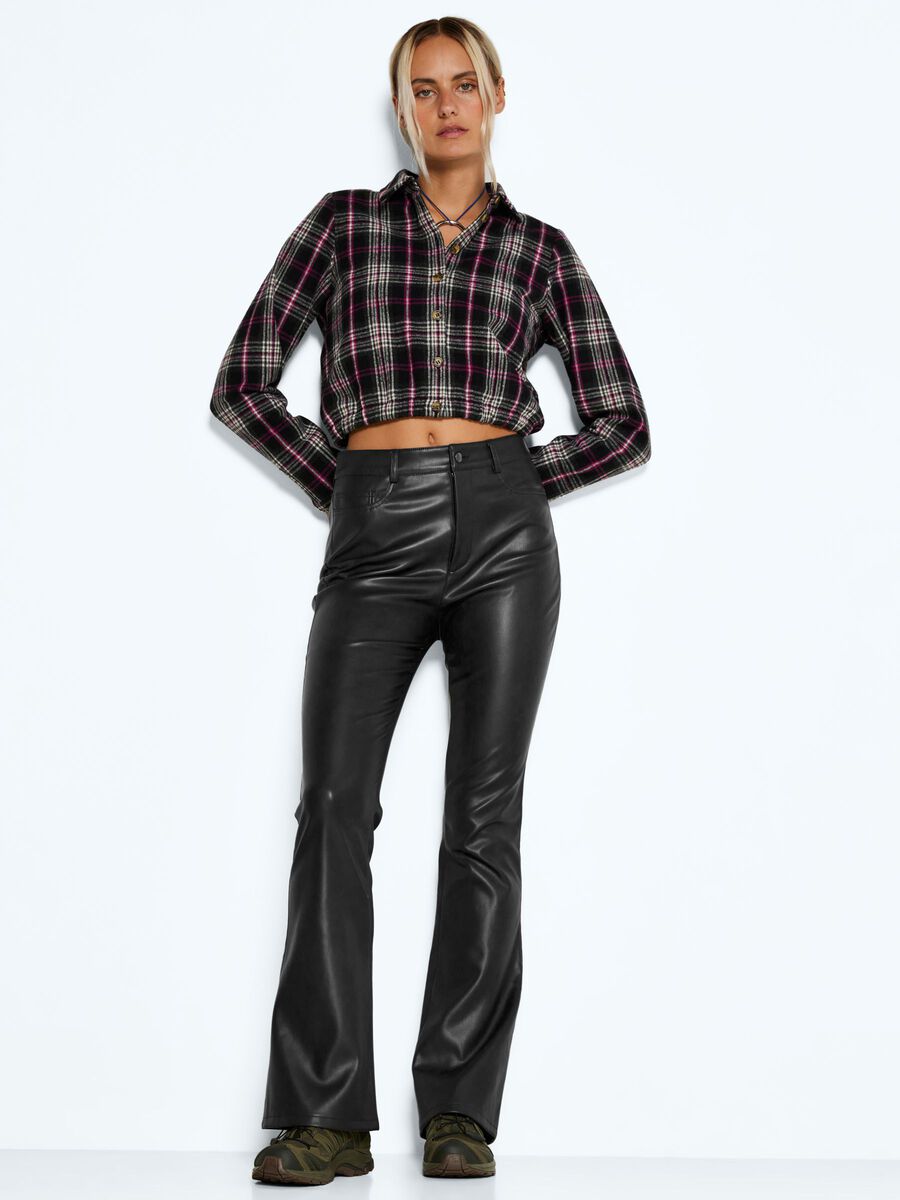 Noisy May COATED FLARED TROUSERS