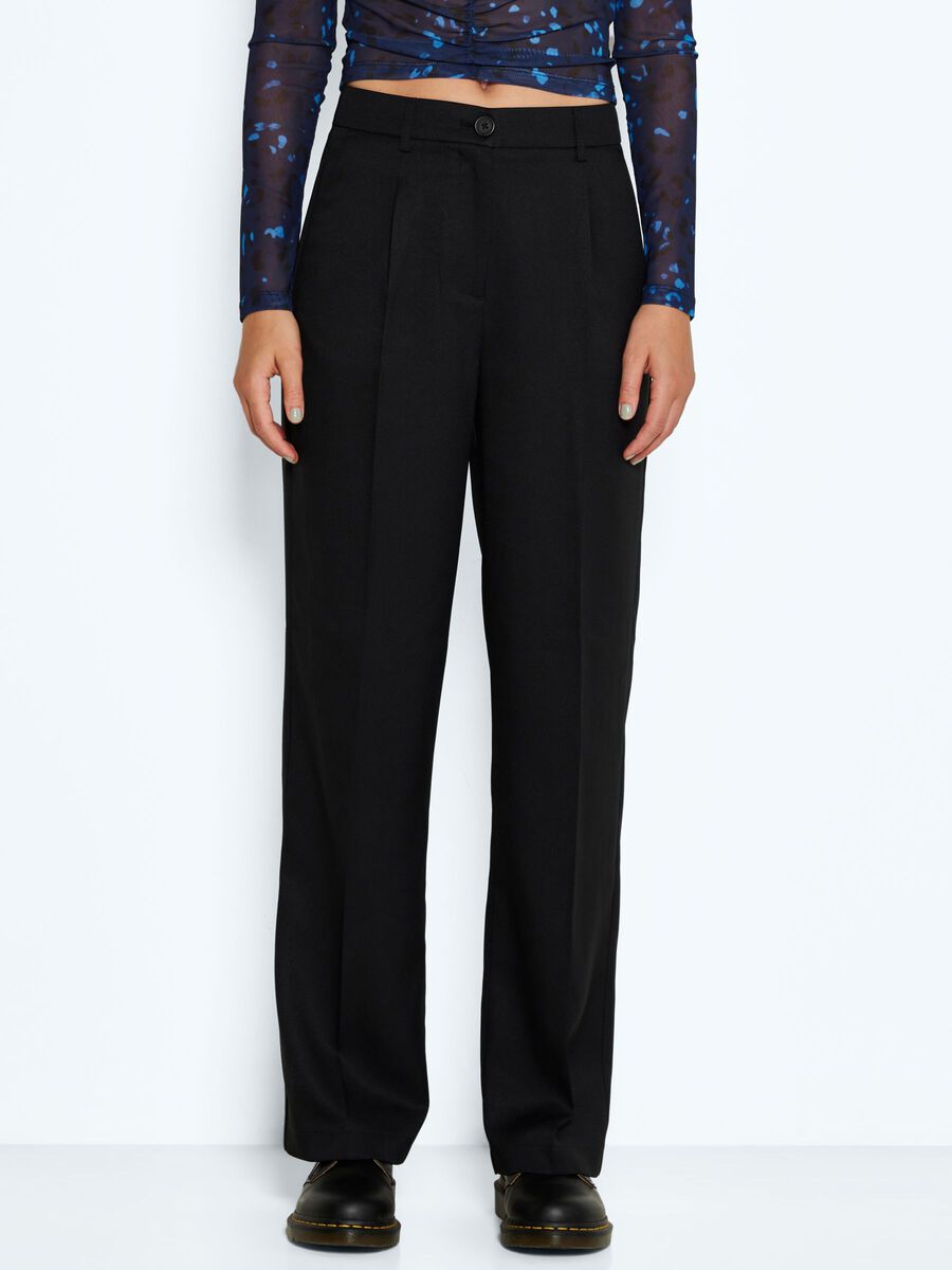 Noisy May HIGH WAISTED STRAIGHT FIT TROUSERS