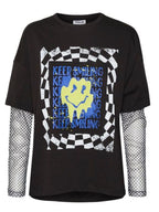 Noisy May MESH SLEEVE T-SHIRT