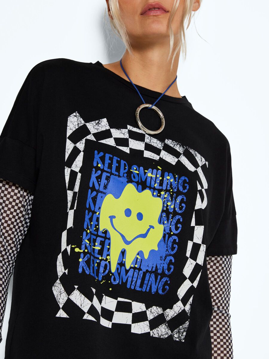 Noisy May MESH SLEEVE T-SHIRT