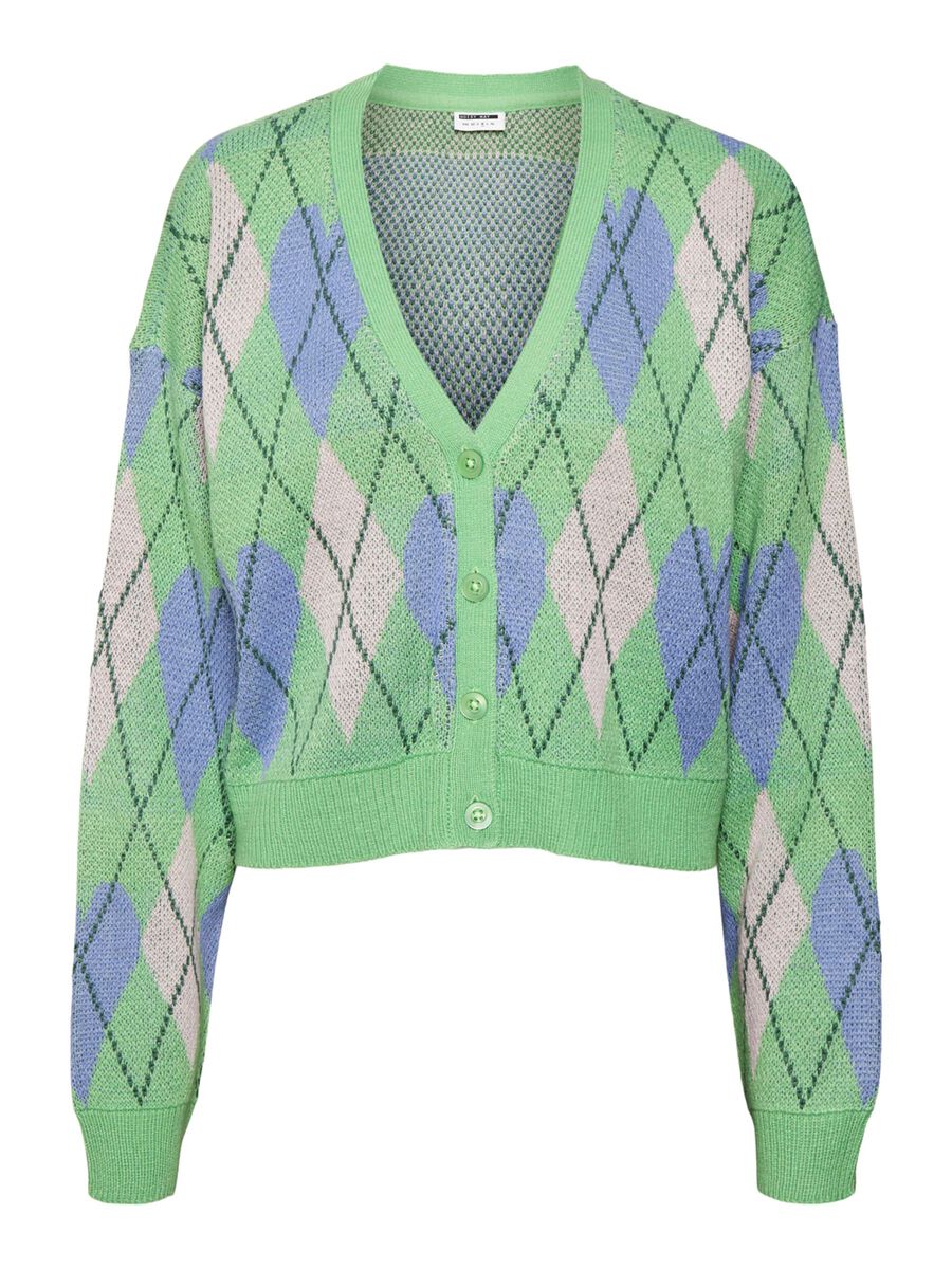 Noisy May CHEQUERED KNITTED CARDIGAN