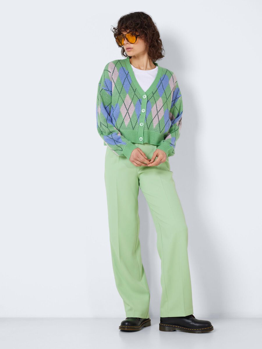 Noisy May CHEQUERED KNITTED CARDIGAN