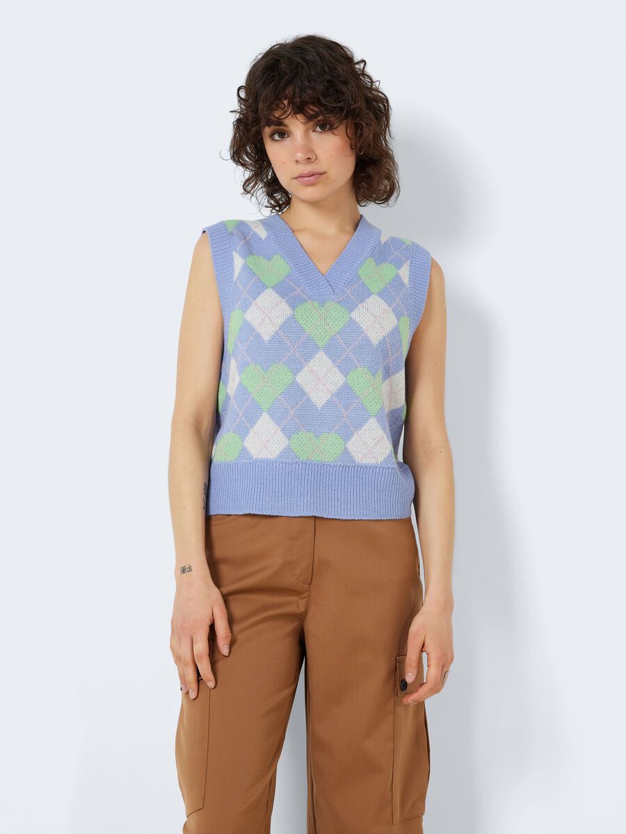 Noisy May CHEQUERED KNITTED TOP