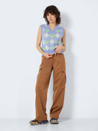 Noisy May CHEQUERED KNITTED TOP