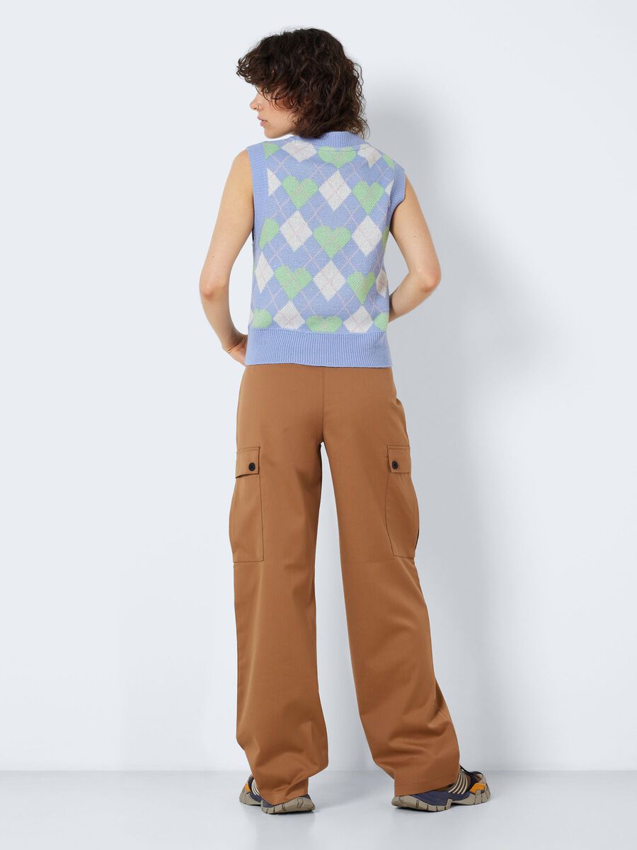 Noisy May CHEQUERED KNITTED TOP