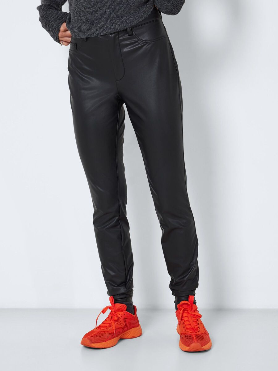 Noisy May HIGH WAISTED COATED TROUSERS