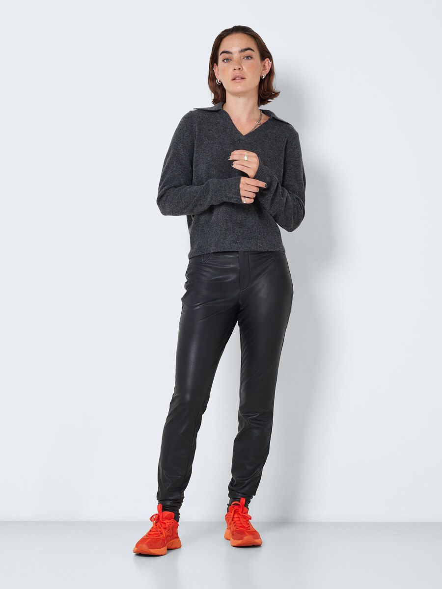 Noisy May HIGH WAISTED COATED TROUSERS