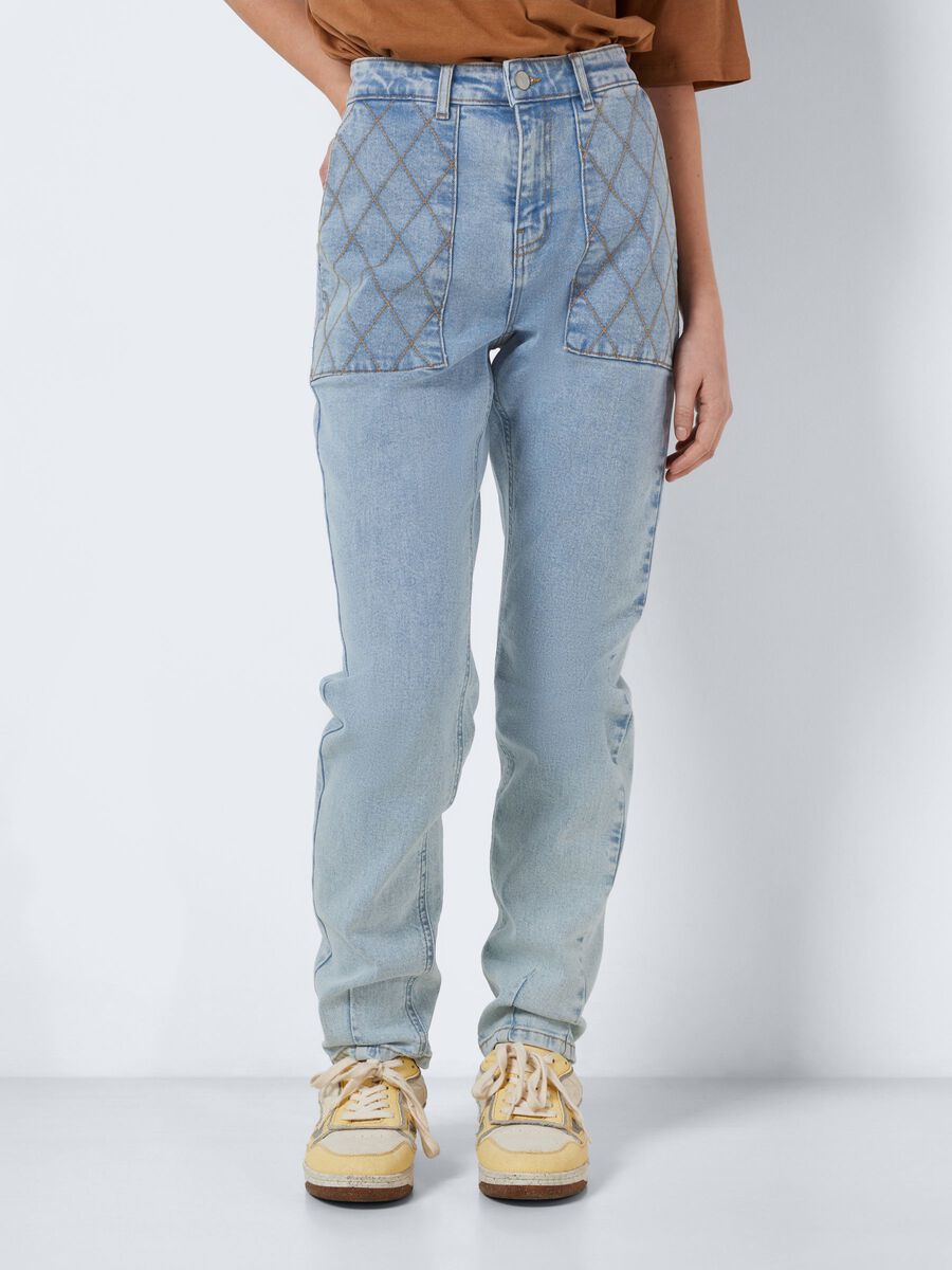 Noisy May NMJULY QUILTED MOM JEANS