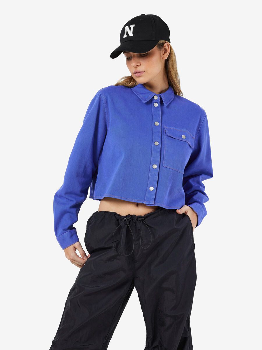 Noisy May CROPPED DENIM SHIRT