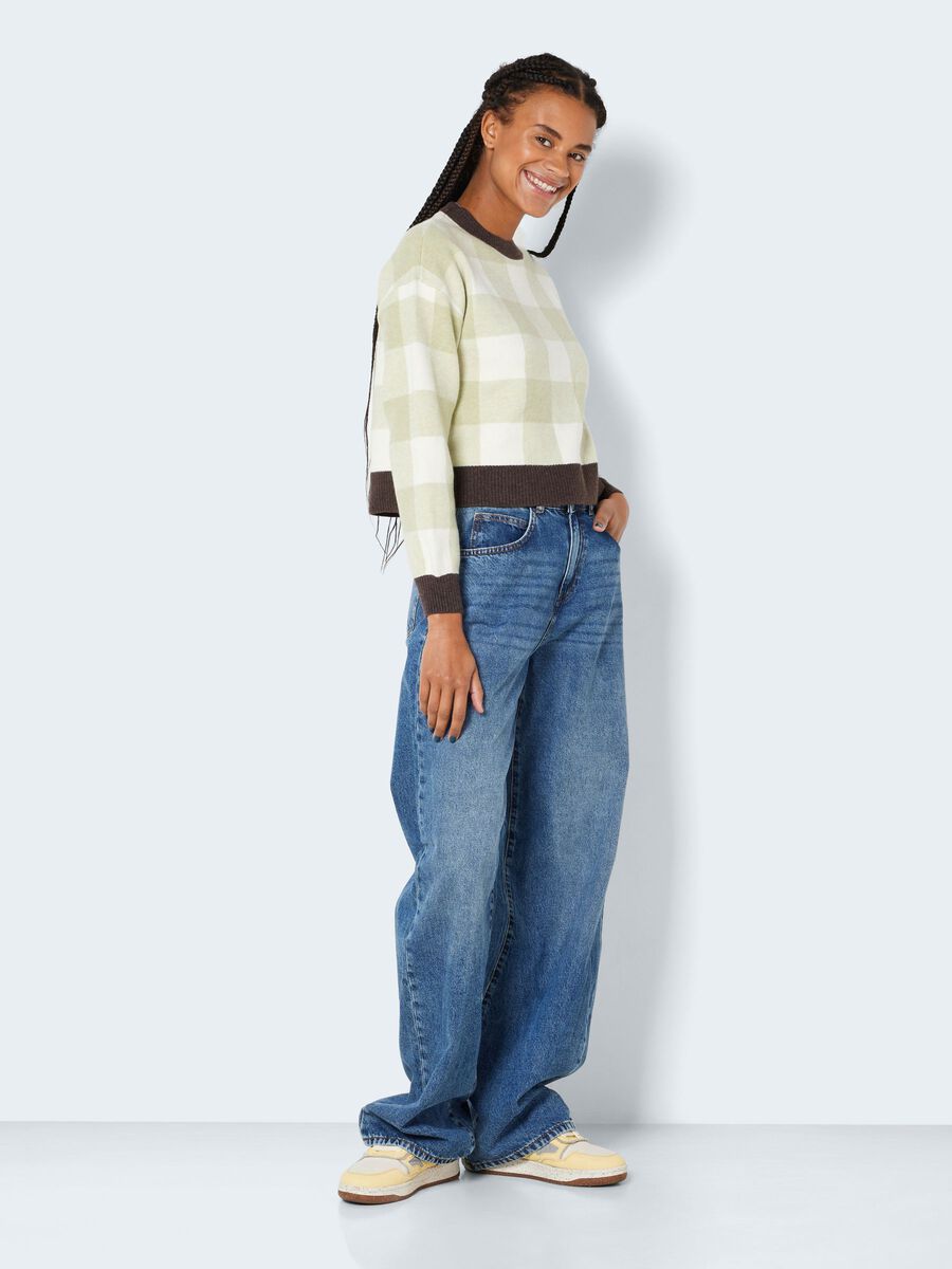 Noisy May CHEQUERED KNITTED PULLOVER