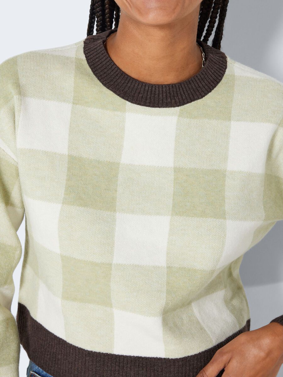 Noisy May CHEQUERED KNITTED PULLOVER