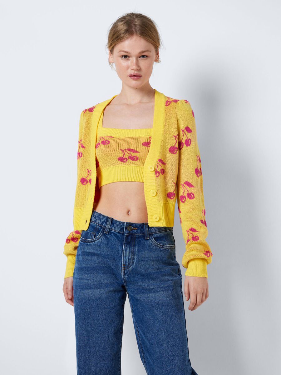 Noisy May MULTI-COLOURED KNITTED CARDIGAN