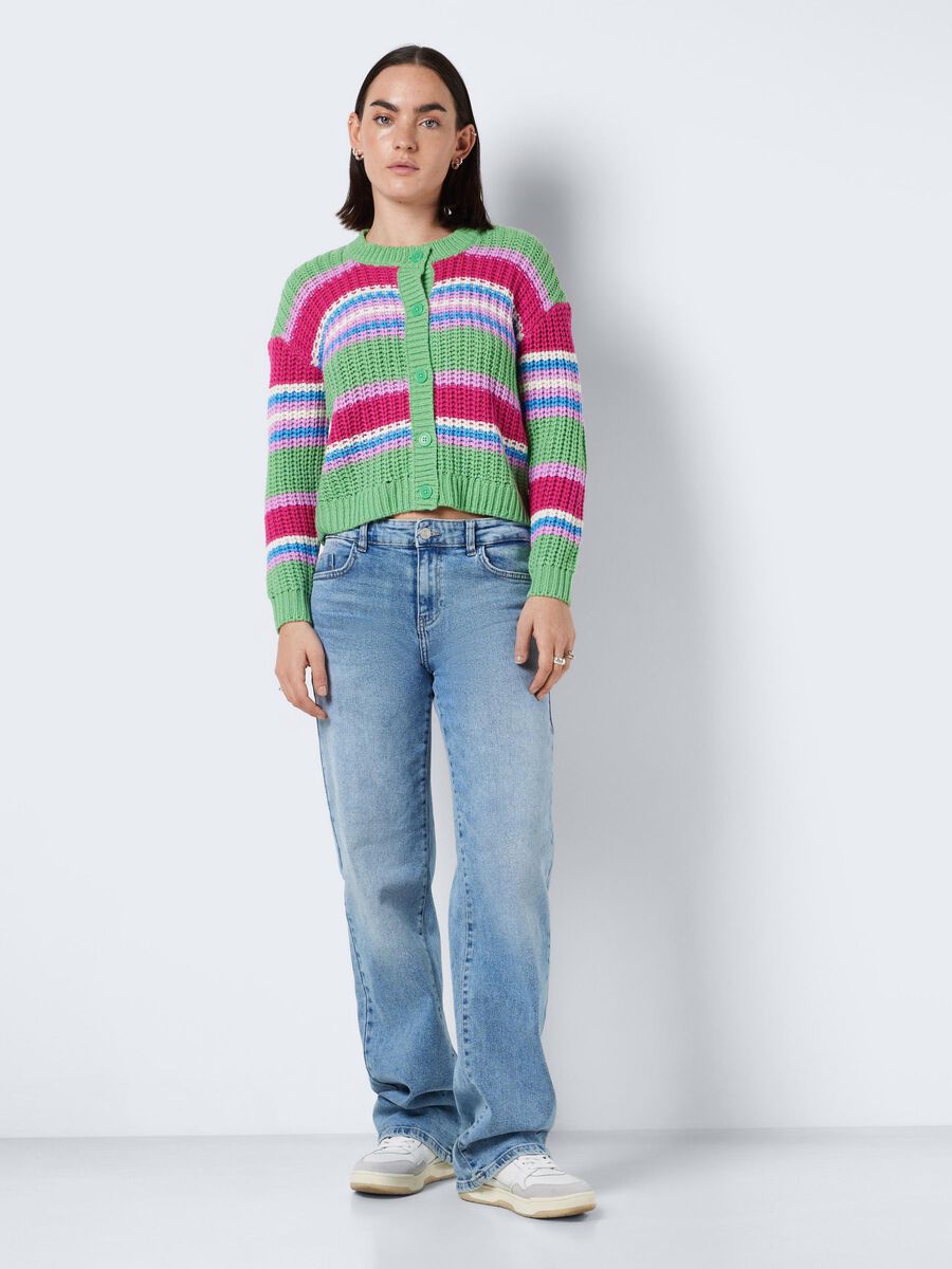 Noisy May STRIPED KNITTED CARDIGAN