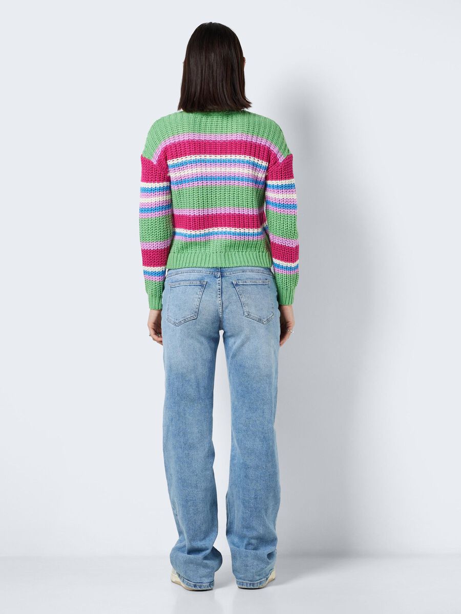 Noisy May STRIPED KNITTED CARDIGAN
