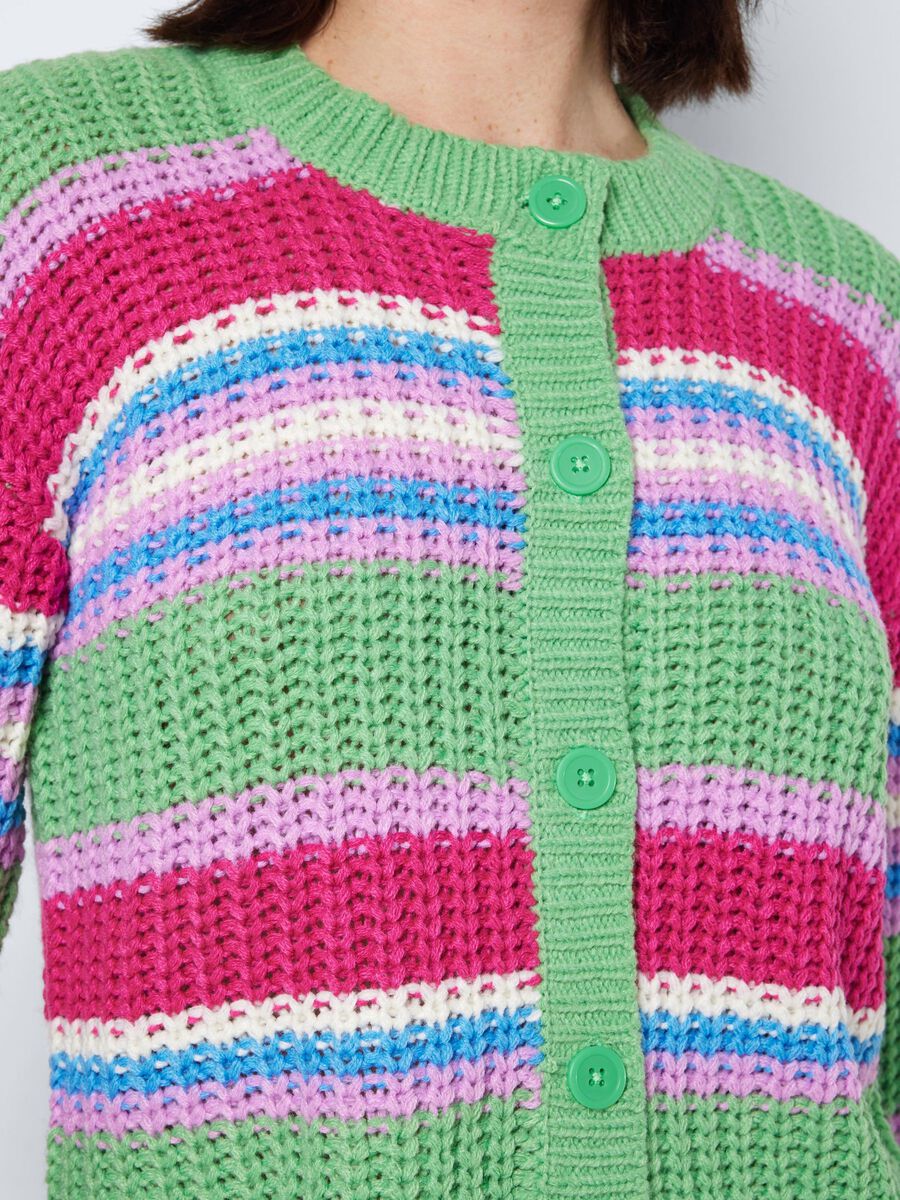 Noisy May STRIPED KNITTED CARDIGAN