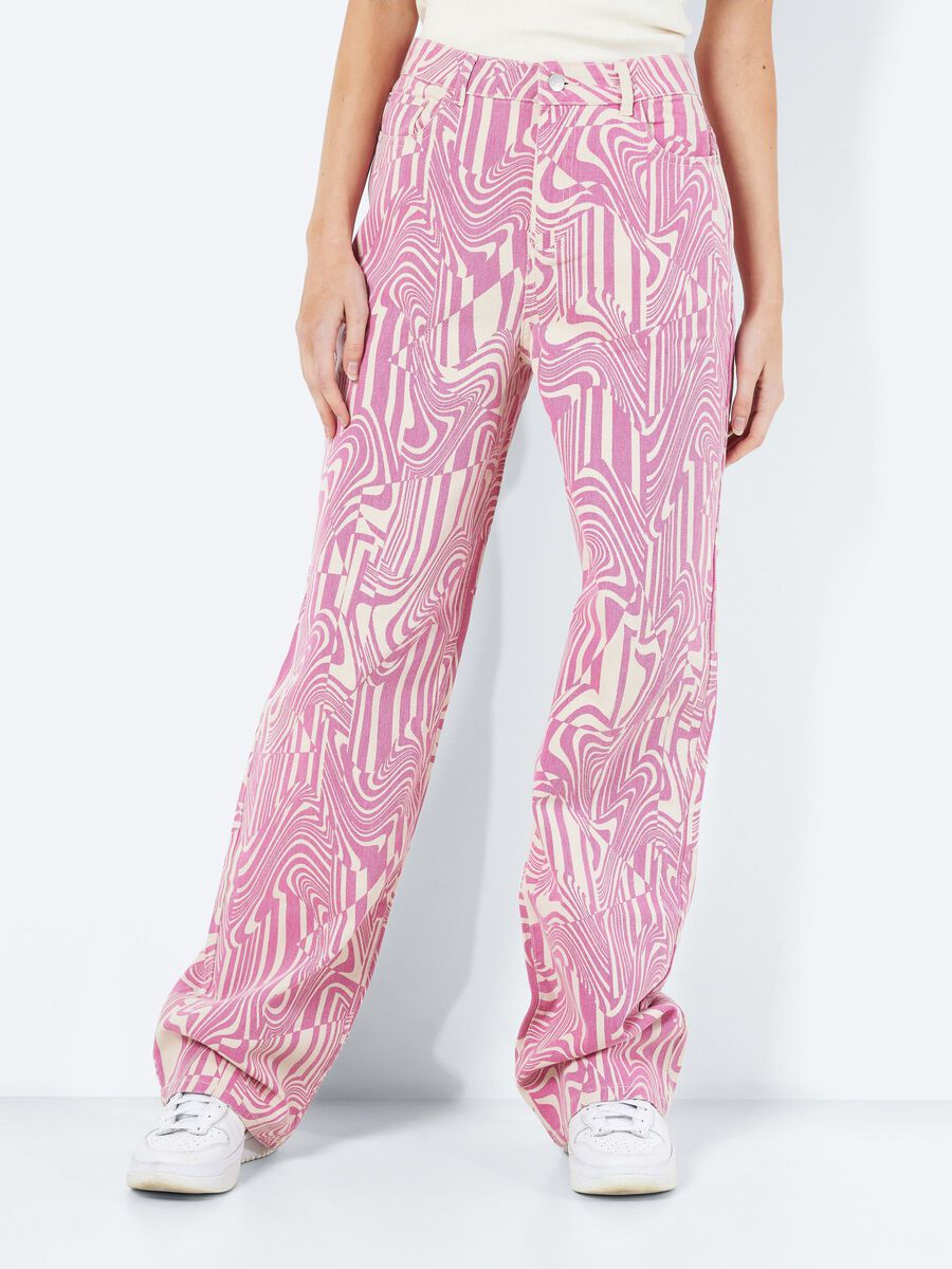 Noisy May NMDREW PRINTET HIGH WAISTED JEANS