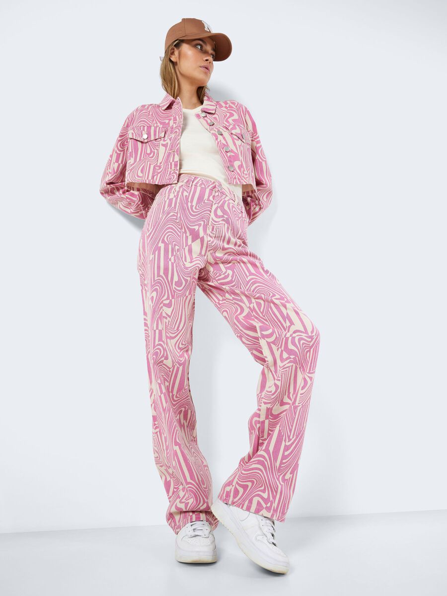 Noisy May NMDREW PRINTET HIGH WAISTED JEANS