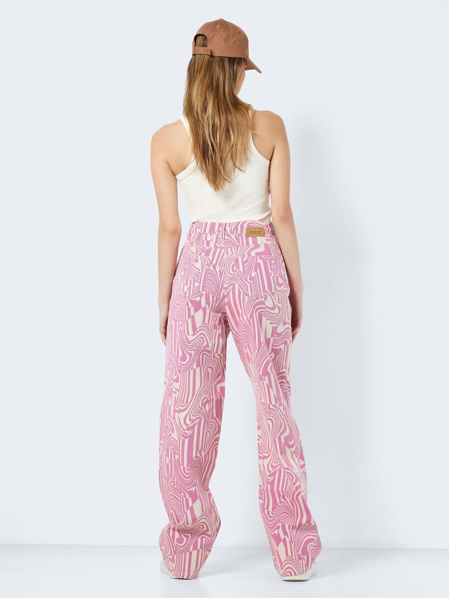 Noisy May NMDREW PRINTET HIGH WAISTED JEANS