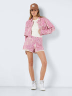 Noisy May HIGH WAISTED PRINTET DENIM SHORTS