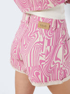 Noisy May HIGH WAISTED PRINTET DENIM SHORTS