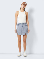 Noisy May HIGH WAISTED SLIT DENIM SKIRT