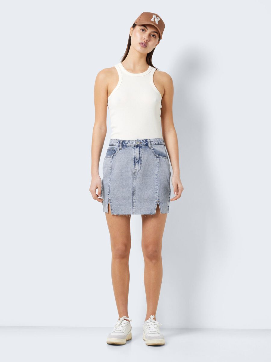 Noisy May HIGH WAISTED SLIT DENIM SKIRT