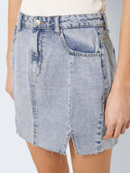 Noisy May HIGH WAISTED SLIT DENIM SKIRT