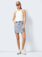 Noisy May HIGH WAISTED SLIT DENIM SKIRT